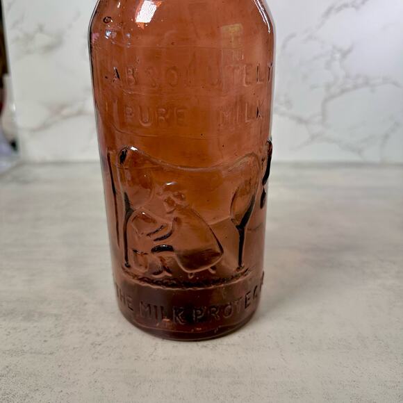 Absolutely Pure, Milk Purple Glass Bottle Milk the Milk Protector Decanter Drink - Picture 3 of 10